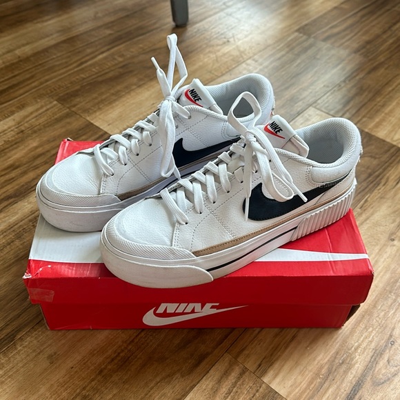 Nike Shoes - Women’s Nike Court Legacy Lift White/Black-Hemp Size 8.5